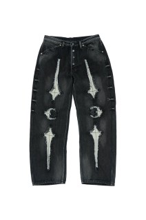 TC Bone Leather Denim Pants / BLACK (TC25PT2102)