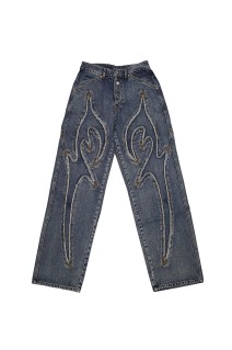 TRIBAL DENIM PANTS - BLUE (TC23PT0701)