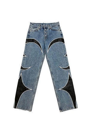 TC LEATHER WASHING DENIM PANTS - BLUE (TC23PT0902)