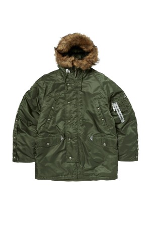 TC x AI N-3B PARKA (DETACHABLE RIVET VELCRO(+)) - SAGE