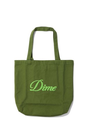 Cursive Chenille Tote Bag - Grass (DIMEFA2533GRA)