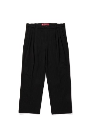 Striped Tuck Slacks(25awHeavy) - BLACK (HP-111125)