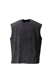 Chemical Over-Dye Prime-Over Sleeveless T-Shirt -BLACK (11251411319)