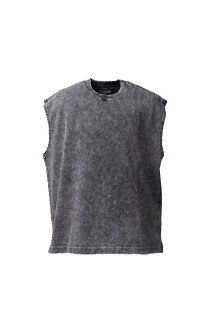 Chemical Over-Dye Prime-Over Sleeveless T-Shirt -WHITE(11251411319)
