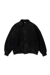 Vintage Sweat Cardigan - BLACK (26SAP-05-14)