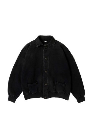 Vintage Sweat Cardigan - BLACK (26SAP-05-14)