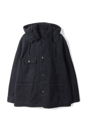 Vintage Silk Hemp Coverall Jacket - BLACK (26SAP-01-17)