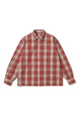 Vintage Cotton Silk Nep Twill Check Shirt - RED (26SAP-02-06)