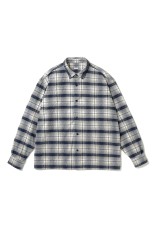 Vintage Cotton Silk Nep Twill Check Shirt - NAVY (26SAP-02-20)
