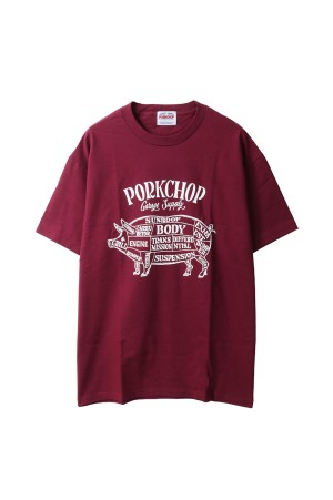 PORK FRONT TEE 25 / BURGUNDY