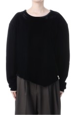 Velour Drop Shoulder Top - BLACK (153WCT254014)