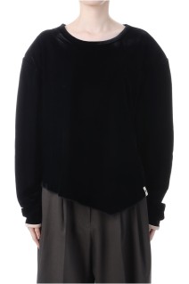 Velour Drop Shoulder Top - BLACK (153WCT254014)