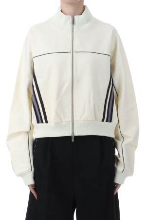 Front Zip High Neck Jersey Tops - IVORY (21252415701)