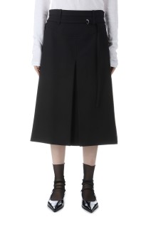 Box Pleats Mid-length Skirt - BLACK (21252515707)