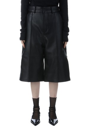 Leather Half Pants - BLACK (31252465613)