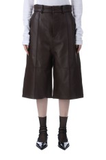 Leather Half Pants - BROWN (31252465613)