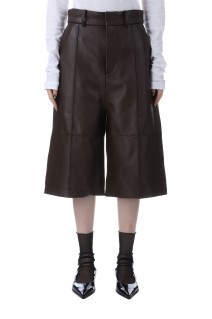 Leather Half Pants - BROWN (31252465613)