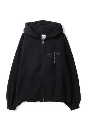 ROADRASH,  zip-up hoodie / JET BLACK