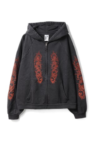 AFFLICTED,  zip-up hoodie / VINTAGE BLACK