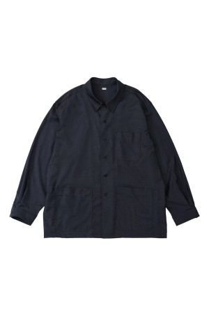WOOL SILK CHORE JACKET / CHARCOAL GRAY (D25WS-05003)