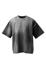 Over-Dye Embroidery Prime-Over Stitch Design T-Shirt - BLACK (11251411345)