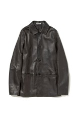 TEXTURED LAMB LEATHER BLOUSON - BLACK (A26SB03BL)