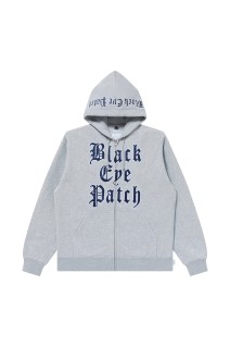 STACKED OE LOGO ZIP HOODIE - HEATHER GRAY (BEPFW25CS08)