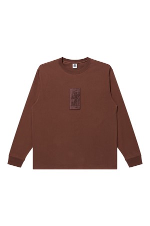 HWC SAME COLOR EMBROIDERED L/S TEE - BROWN (BEPFW25LT12)