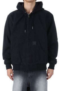WASHED HOODED DUCK JACKET - BLACK (BEPFW25OT07)
