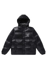 STENCIL LOGO HOODED DOWN JACKET - BLACK (BEPFW25OT10)