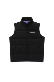 OE LOGO CORDUROY PUFFER VEST - BLACK (BEPFW25OT11)