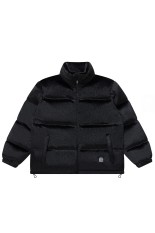 OG LABEL FAUX FUR DOWN JACKET - BLACK (BEPFW25OT14)