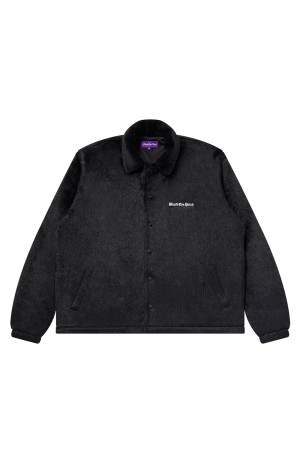OE LOGO FAUX FUR COACH JACKET - BLACK (BEPFW25OT15)
