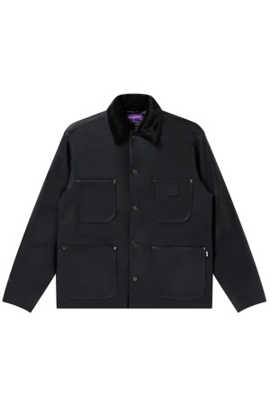 OG LABEL FAUX LEATHER COVERALL JACKET - BLACK (BEPFW25OT18)