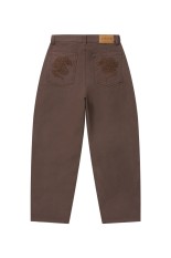 DRAGONS EMBROIDERED WASHED BAGGY PANTS - BROWN (BEPFW25PA18)