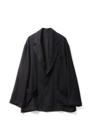 RAYON SILK FLANNEL SINGLE BREASTED JACKET - CHARCOAL (ST.1438)