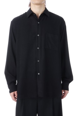 RAYON SILK FLANNEL OVERSIZED DOWN PAT SHIRT - BLACK (ST.1440)