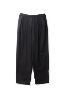 RAYON SILK FLANNEL WIDE EASY TROUSERS - CHARCOAL (ST.1441)