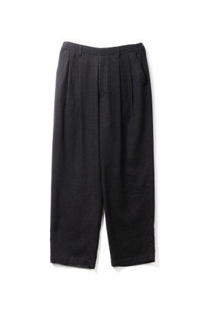 RAYON SILK FLANNEL WIDE EASY TROUSERS - CHARCOAL (ST.1441)