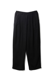 RAYON SILK FLANNEL WIDE EASY TROUSERS - BLACK (ST.1441)