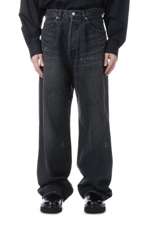 BAGGY DENIM JEANS - BLACK (ST.1392)