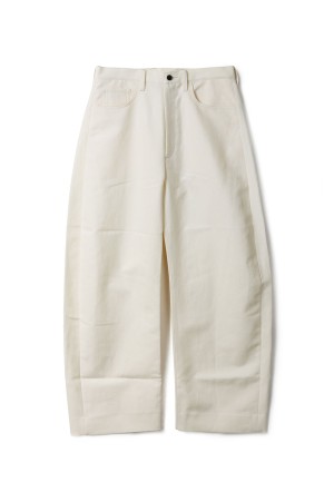 DOUBLE WEAVE COTTON ROUND PANTS - CREAM (ST.1402)