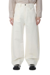 DOUBLE WEAVE COTTON ROUND PANTS - CREAM (ST.1402)