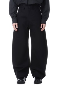 DOUBLE WEAVE COTTON ROUND PANTS - BLACK (ST.1402)