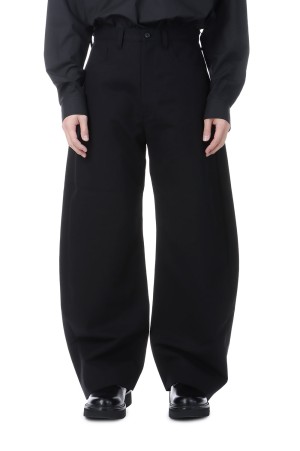 DOUBLE WEAVE COTTON ROUND PANTS - BLACK (ST.1402)