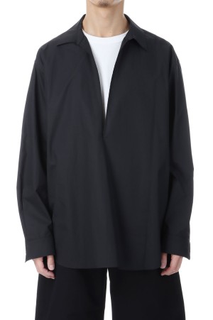 SUVIN COTTON OVERSIZED SKIPPER SHIRT - BLACK (ST.1496)