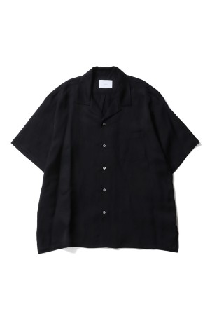 VIS/LI BRIGHT TWILL OPEN COLLAR SS SHIRT - BLACK (ST.1463)