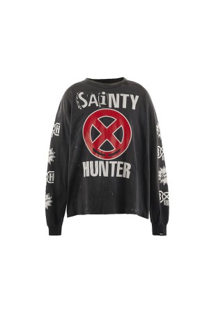 BH_LS T-SHIRT / SAINTY HUNTER / BLACK (SM-MK8-0000-C31)