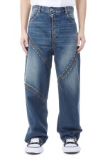 FILLETED ZIP DENIM PANTS - INDIGO (26SS08PT340)