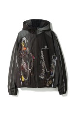 EMBROIDERED CHAIN TRACK JACKET - CHACOAL (26SS22BL252)